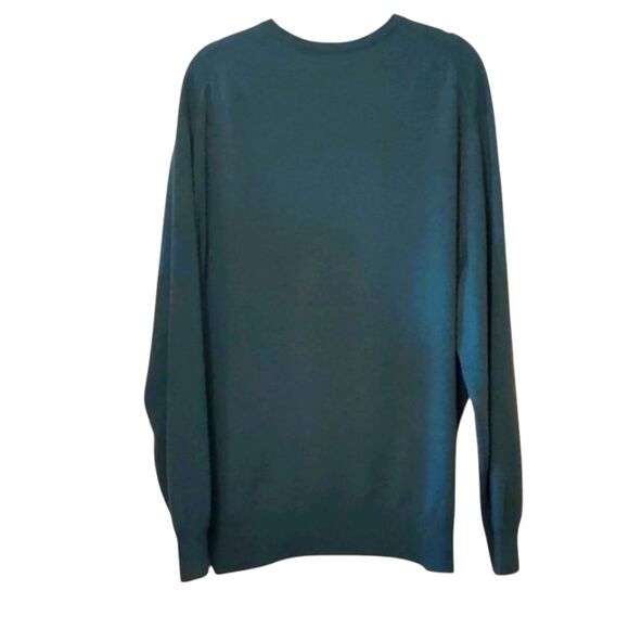 Men's Cashmere Heather Green V-Neck Sweater XXL - Picture 3 of 4